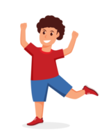 character boy happy dance movements isolated png