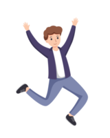 personagem homem feliz dança movimentos isolado png