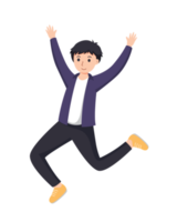 personagem homem feliz dança movimentos isolado png