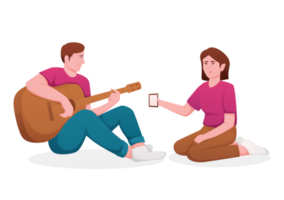 hobby character people playing guitar png