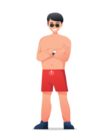 Characters man in swimwear summertime holidays png