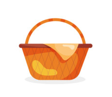 Picnic baskets straw isolated illustration png