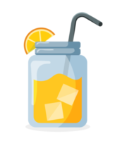 Jar with fruit juice. Glass for cocktails png