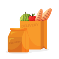 food paper bag element for delivery concept png