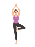 young woman doing yoga poses illustration png