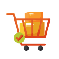 Shopping cart element for delivery concept png