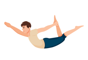 jovem homem fazendo ioga poses ilustração png