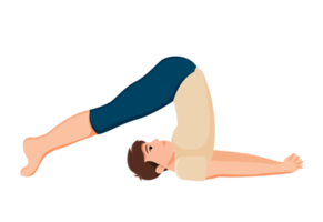 young man doing yoga poses illustration png