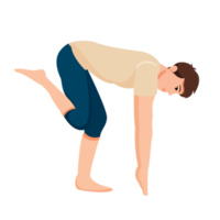 young man doing yoga poses illustration png