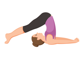 young woman doing yoga poses illustration png