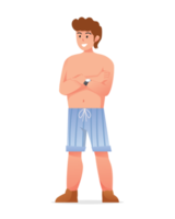 personagens homem dentro roupa de banho horário de verão feriados png