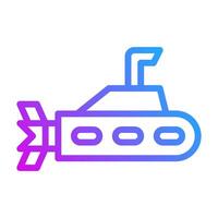 submarine icon gradient purple style military illustration vector army element and symbol perfect.