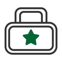 mochila icono duotono gris verde estilo militar ilustración vector Ejército elemento y símbolo Perfecto.