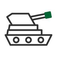 tanque icono duotono gris verde estilo militar ilustración vector Ejército elemento y símbolo Perfecto.