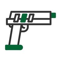 gun icon duotone grey green style military illustration vector army element and symbol perfect.