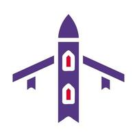 avión icono sólido rojo púrpura estilo militar ilustración vector Ejército elemento y símbolo Perfecto.