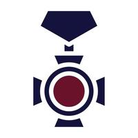 Insignia icono sólido estilo granate Armada color militar ilustración vector Ejército elemento y símbolo Perfecto.
