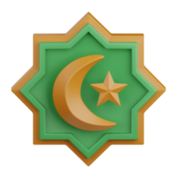 3d tolkning islam symbol isolerat användbar för muslim, religion, ramadan kareem eid al fitr design png