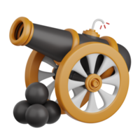 3d rendering islamic cannon isolated useful for muslim, religion, ramadan kareem eid al fitr design png