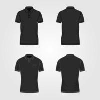 Outline Black Polo Template vector