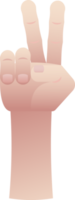 mano contando dos en dedos png