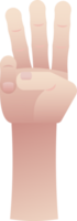 Hand Counting Three On FIngers png