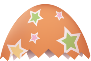 Cracked Easter egg upper part png