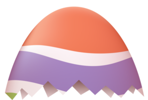 Cracked Easter egg upper part png