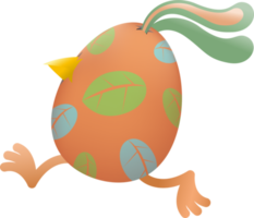 Ostern Ei mit Schnabel, Ohren und Beine Laufen png