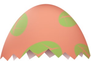 Cracked Easter egg upper part png