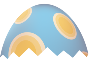 Cracked Easter egg front upper part png