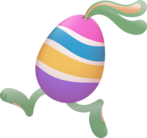 Pascua de Resurrección huevo con orejas y piernas corriendo png