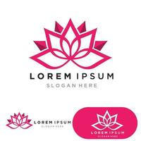 yoga logo design stock. human meditation in lotus flower vector illustration