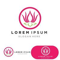 yoga logo design stock. human meditation in lotus flower vector illustration