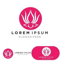 yoga logo design stock. human meditation in lotus flower vector illustration