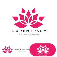 yoga logo design stock. human meditation in lotus flower vector illustration