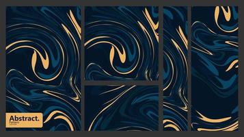 Set of posters with marble texture. Vector illustration. Abstract background.