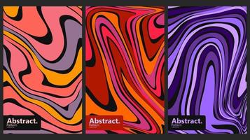 Set of colorful covers with marble texture. Abstract background. Vector illustration.