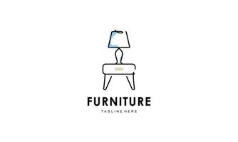 Interior minimalist room, gallery furniture logo design vector