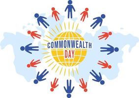 Commonwealth of Nations Day on 24 may Illustration with Helps Guide Activities by Commonwealths Organizations in Flat Hand Drawn Templates vector