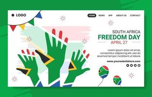 Happy South Africa Freedom Day Social Media Landing Page Hand Drawn Template  Illustration vector