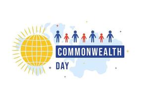 Commonwealth of Nations Day on 24 may Illustration with Helps Guide Activities by Commonwealths Organizations in Flat Hand Drawn Templates vector