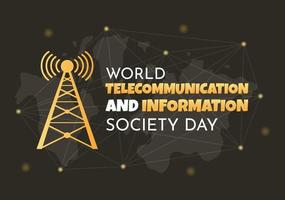 World Telecommunication and Information Society Day on May 17 Illustration with Communications Network Across Earth Globe in Hand Drawn Templates vector