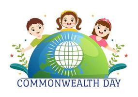 Commonwealth of Nations Day on 24 may Illustration with Helps Guide Activities by Commonwealths Organizations in Flat Hand Drawn Templates vector