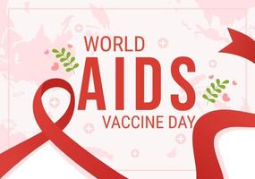 World Aids Vaccine Day Illustration to Prevention and Awareness Health Care in Flat Cartoon Hand Drawn for Web Banner or Landing Page Templates vector