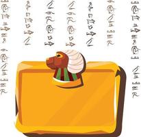 Stone board, clay tablet and Egyptian hieroglyphs vector