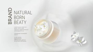 Poster for organic natural cream with jasmine vector