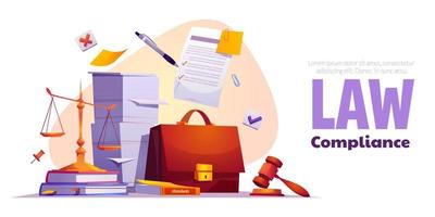 Law compliance, company policies and rules vector