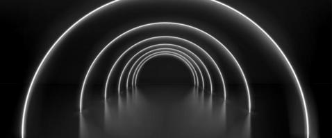 Realistic abstract black room with white arches vector