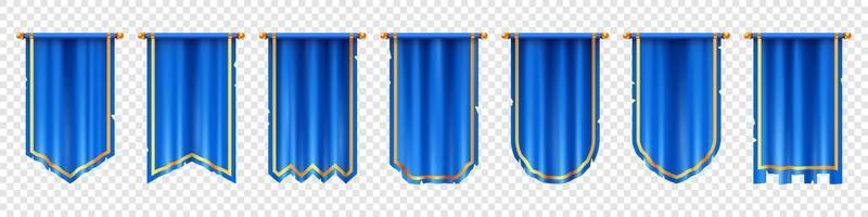 Vertical flag banner for medieval 3d game scene vector